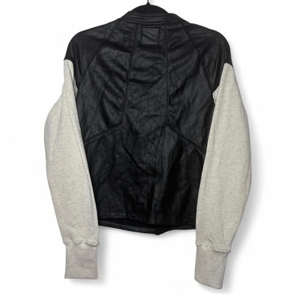 Fox Racing Black Faux Leather & Grey Sleeve Moto Jacket Size Large - Picture 7 of 7